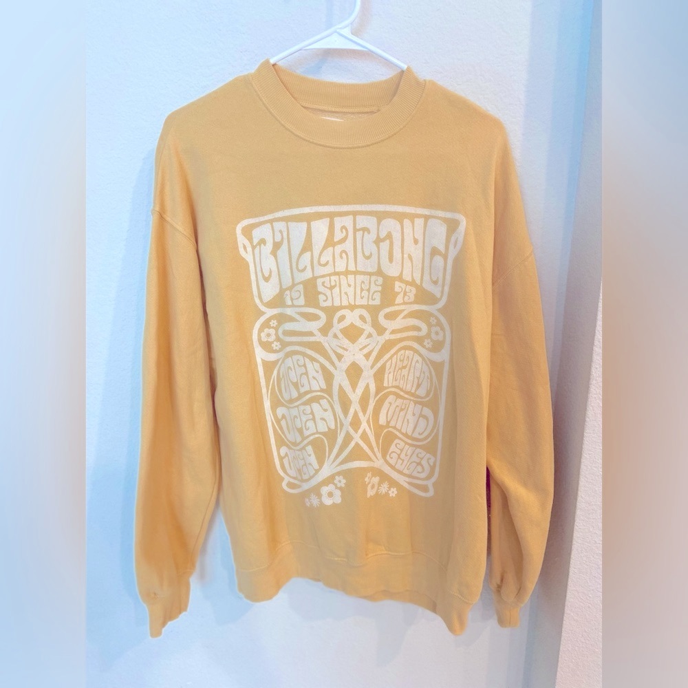 Billabong OVERSIZED ride in sweatshirt crew neck Gold Coast yellow 💛